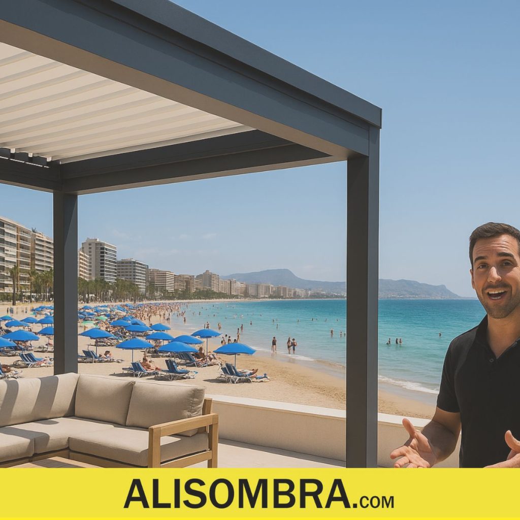 pergolas en verano en playa san juan alicante