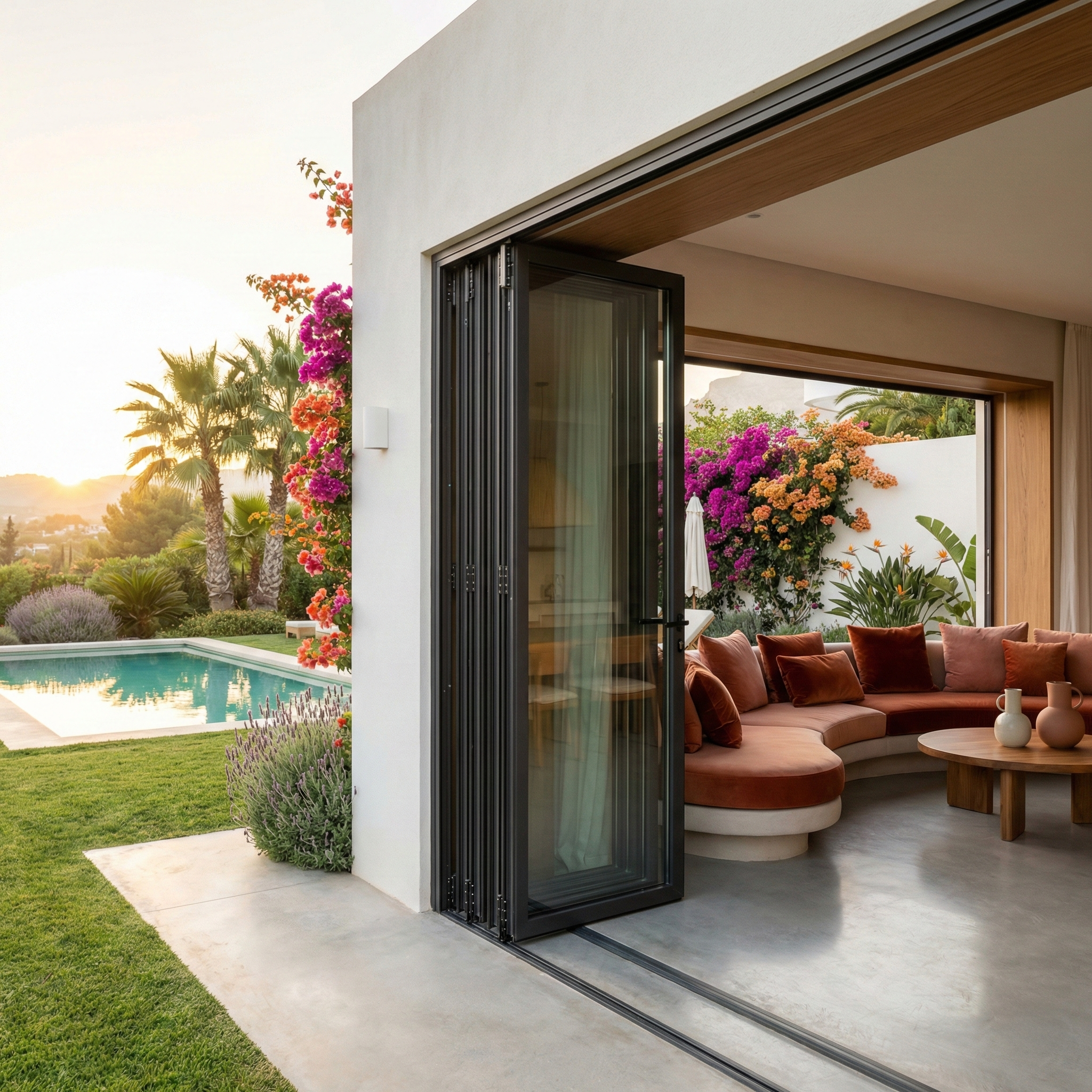 Puerta plegable de aluminio en Alicante