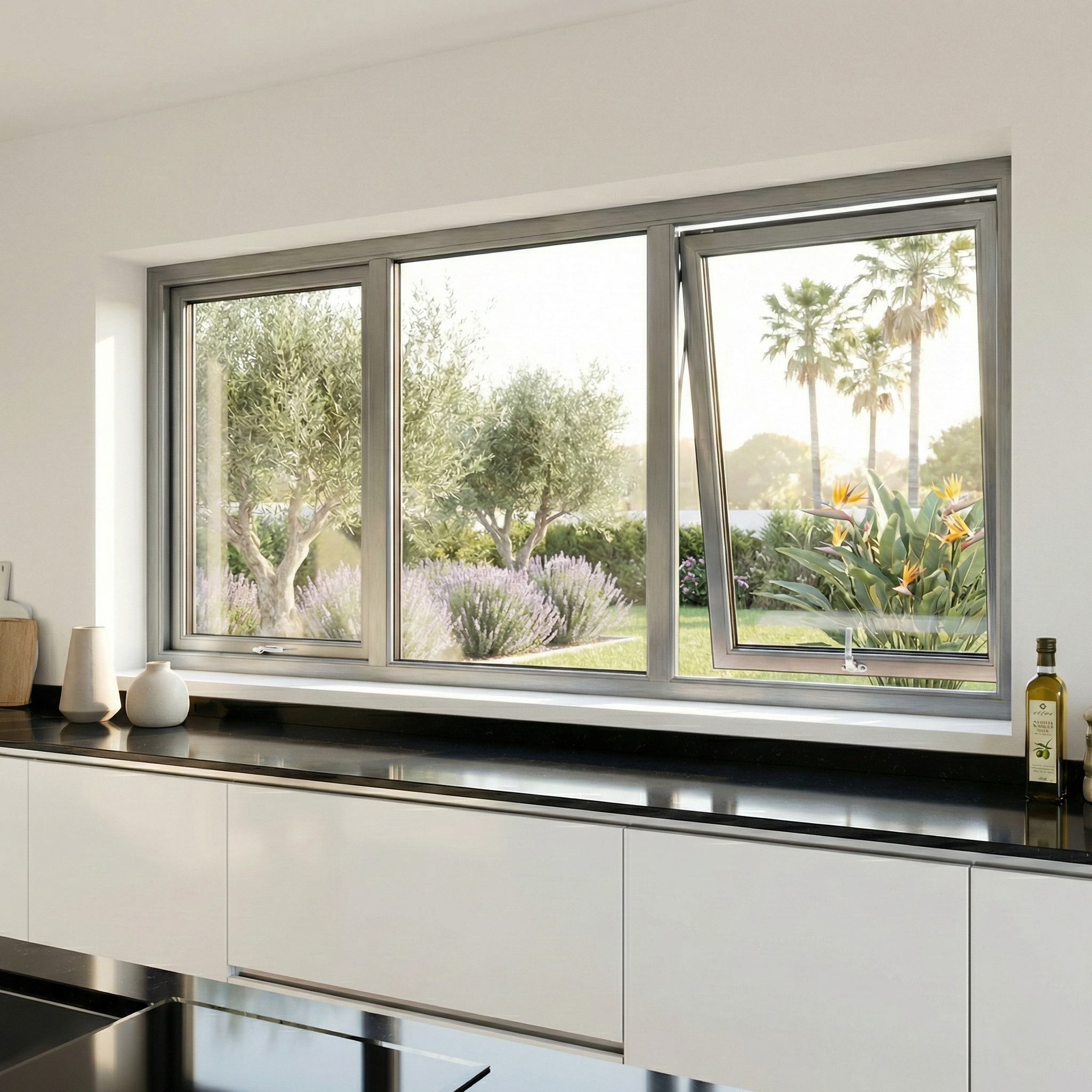 Ventana de aluminio abatible en Alicante